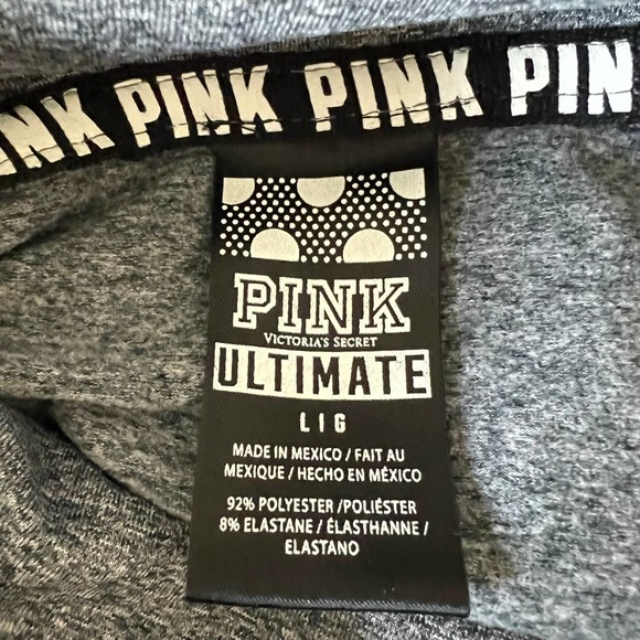 VS PINK Ultimate Cowl Neck Sweatshirt Sz L Heather Grey Active Victoria's Secret - Picture 3 of 9